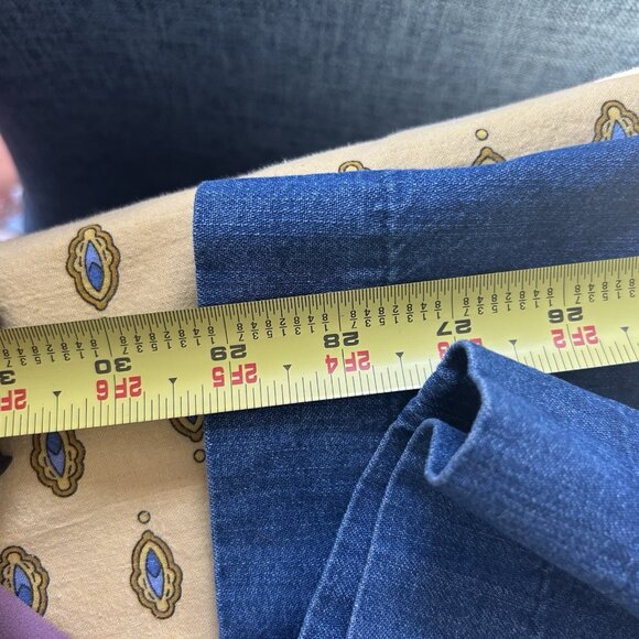 Old Navy Womens hi Wide Leg Jeans Trousers 12 Blue Denim Career Casual Feminine - Picture 5 of 10